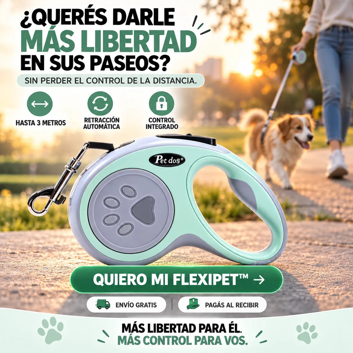 Correa retráctil para mascotas - FlexiPet™