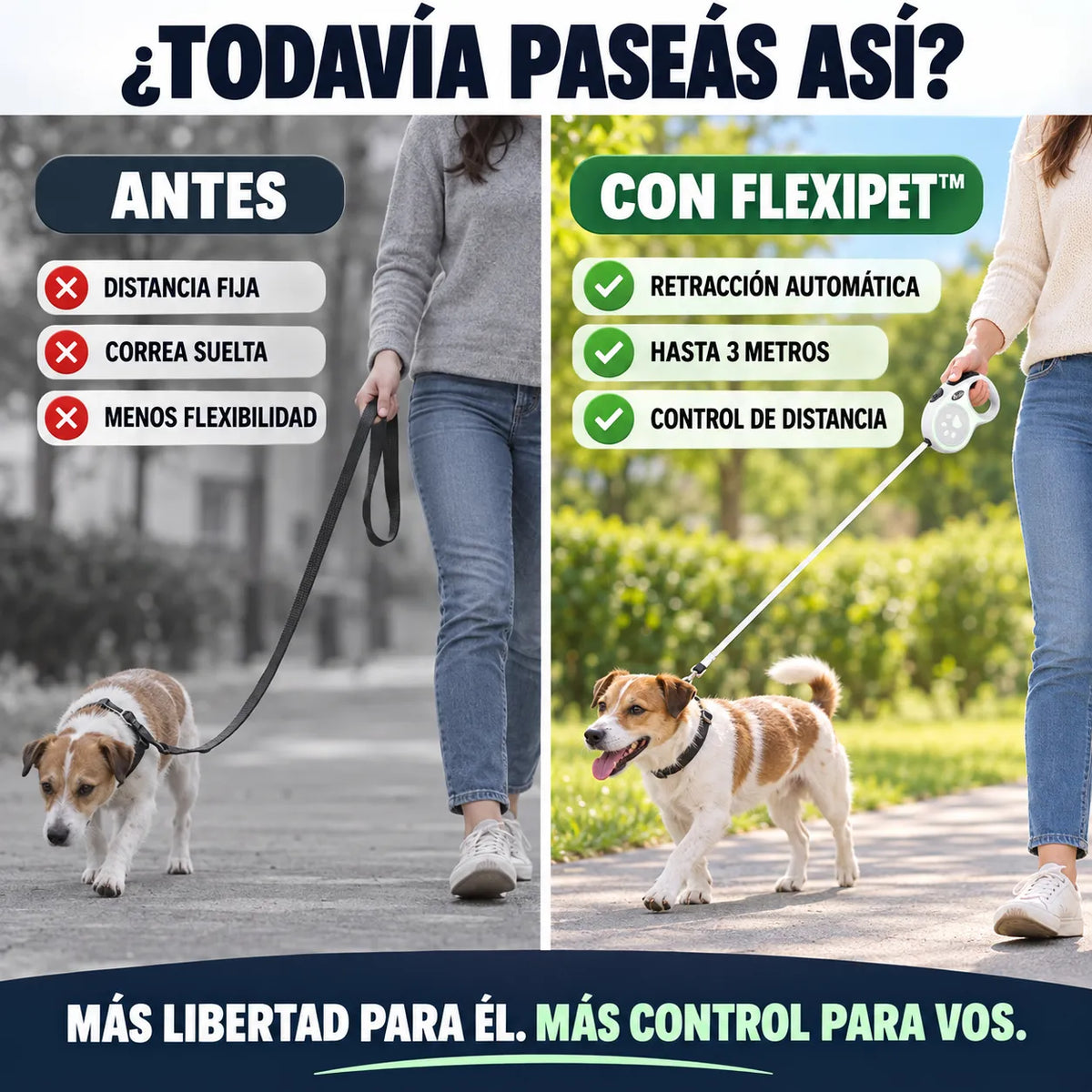 Correa retráctil para mascotas - FlexiPet™