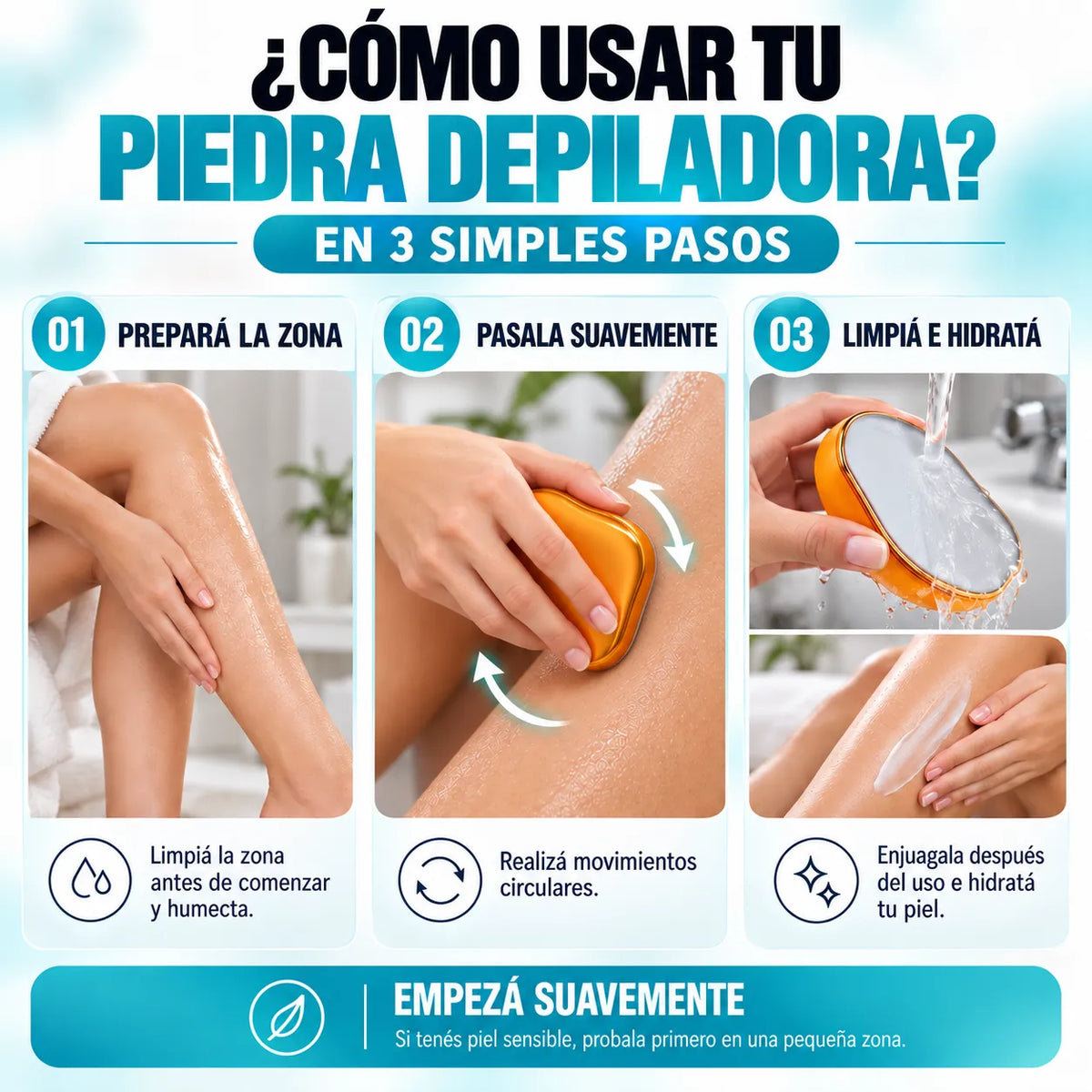 Piedra Depiladora de Cristal - Epilator 2x1