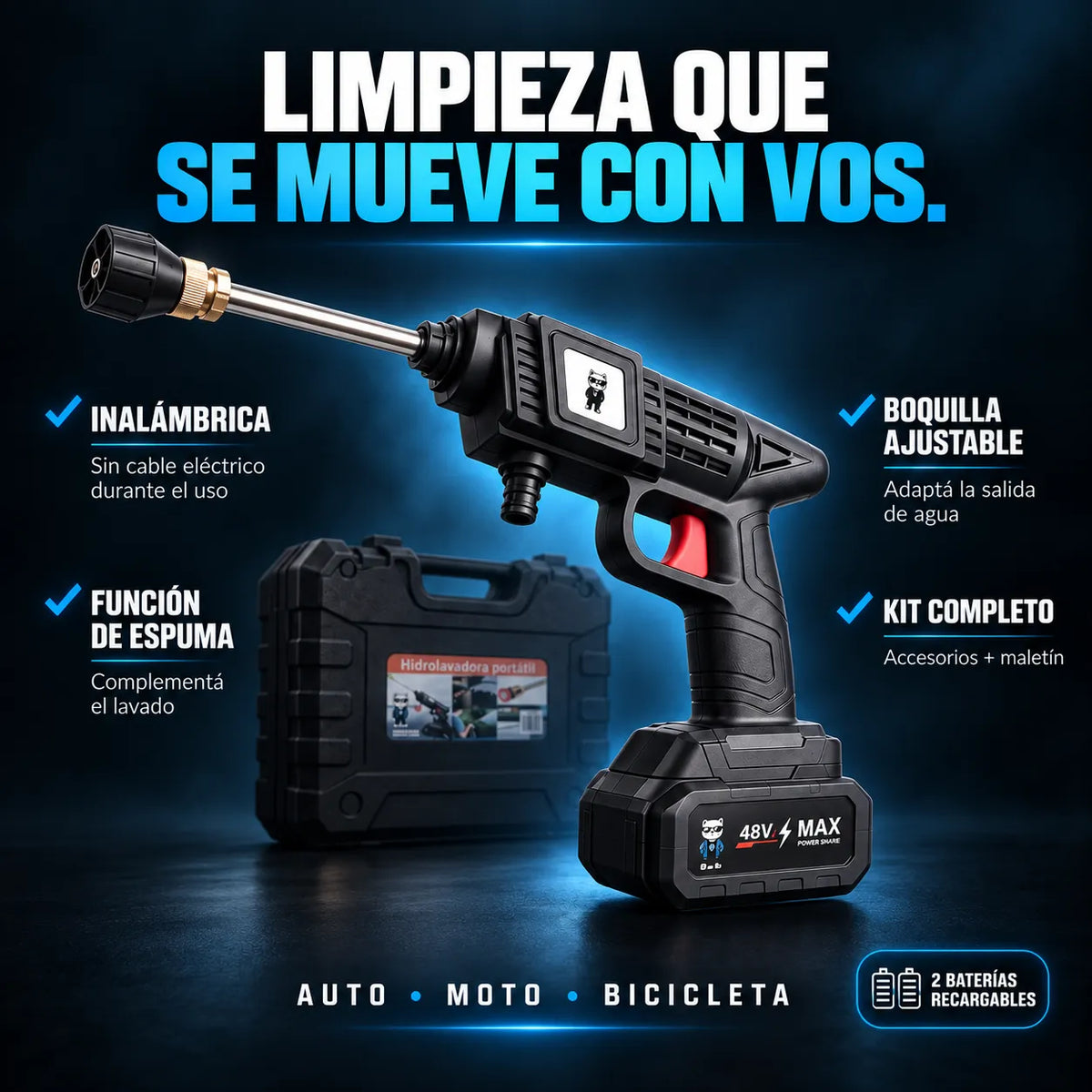 Hidrolavadora Portátil Inalámbrica