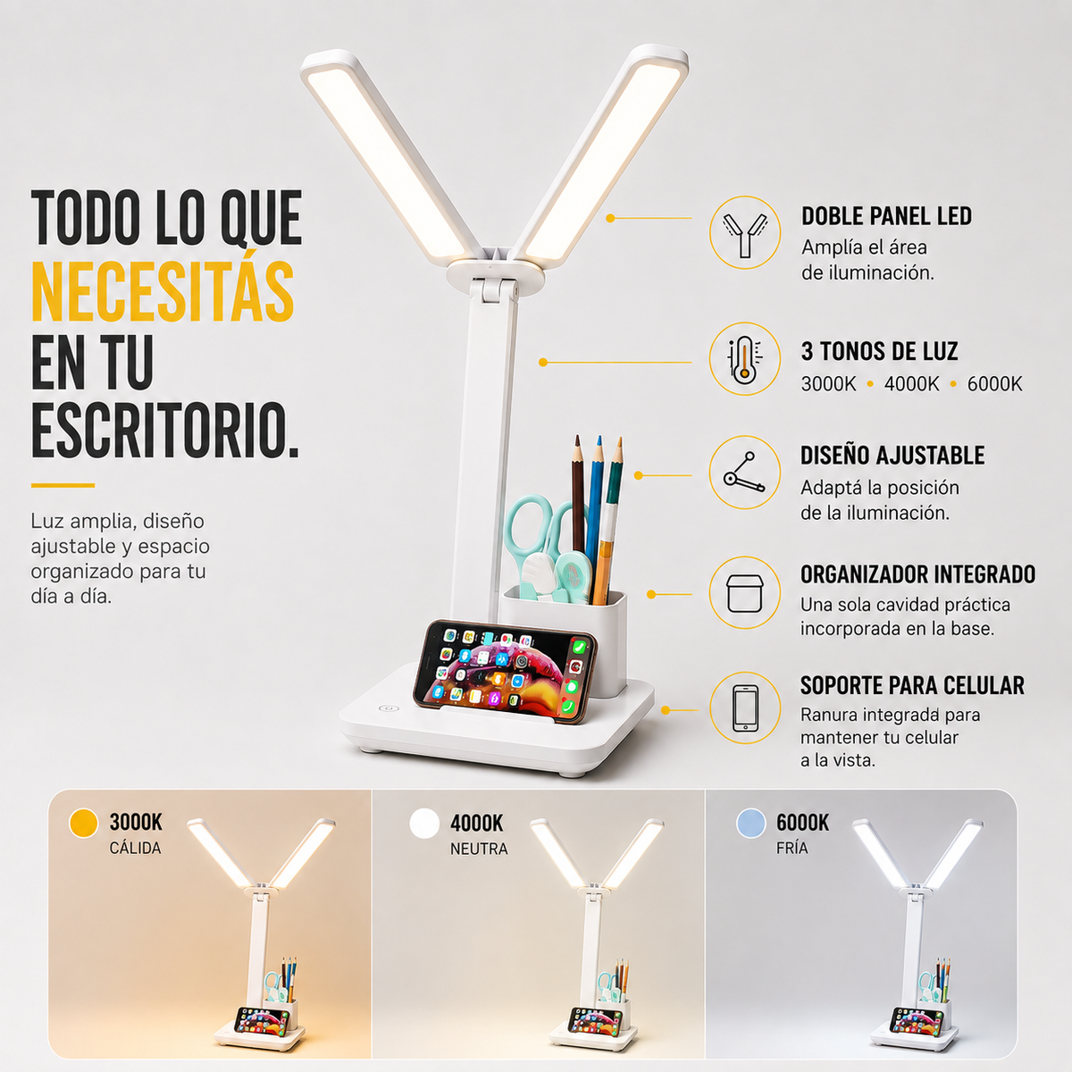 Lámpara LED de Doble Cabezal