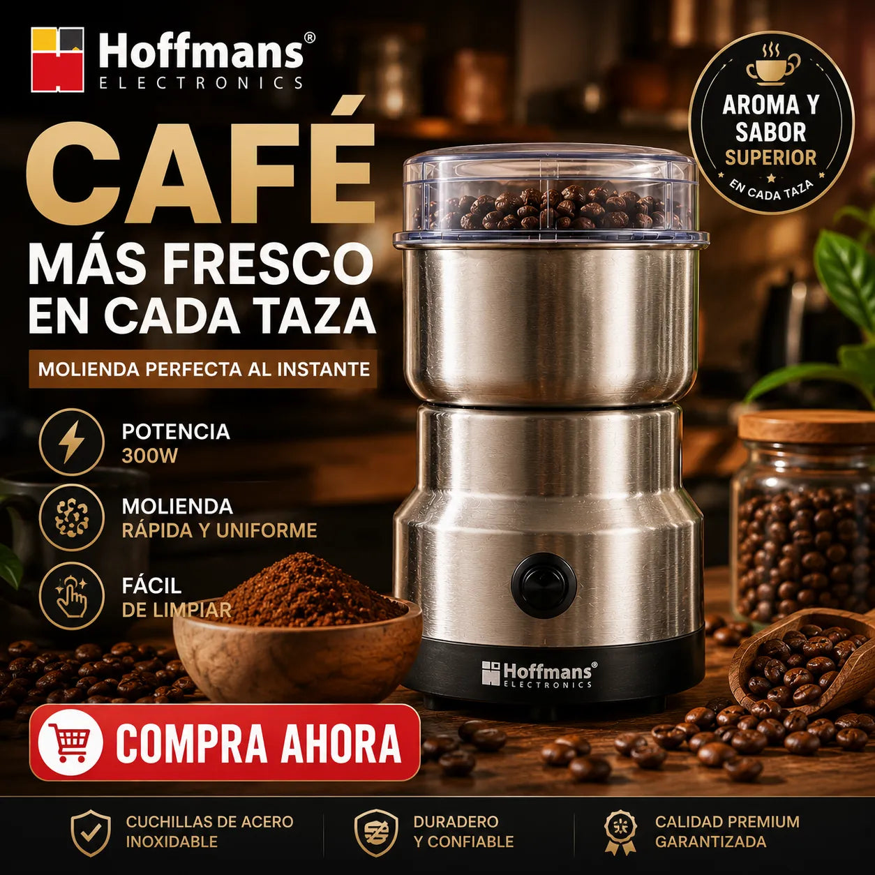 Molino Eléctrico de granos y café -  Hoffmans™
