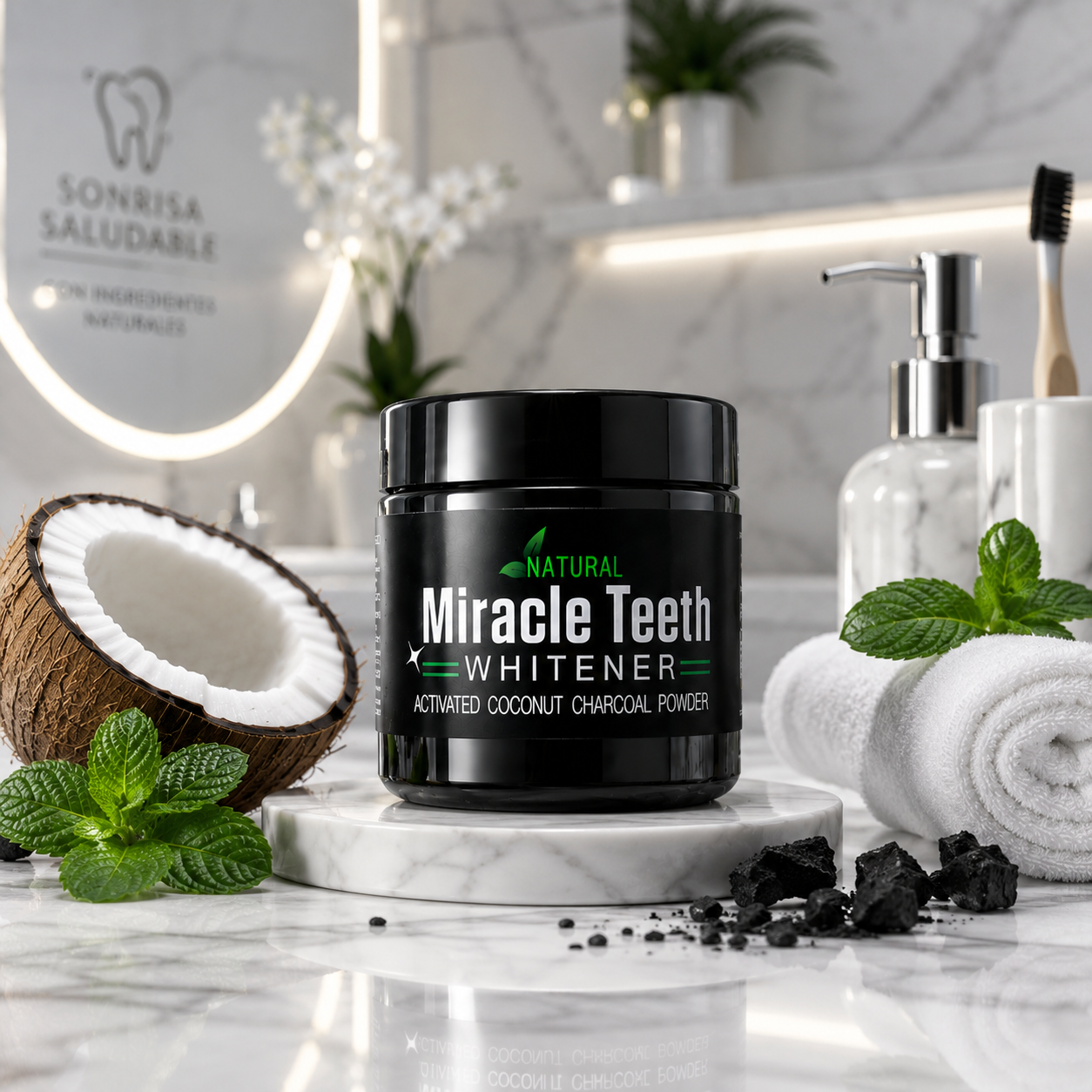 Polvo Blanqueador Dental Natural - Miracle Teeth