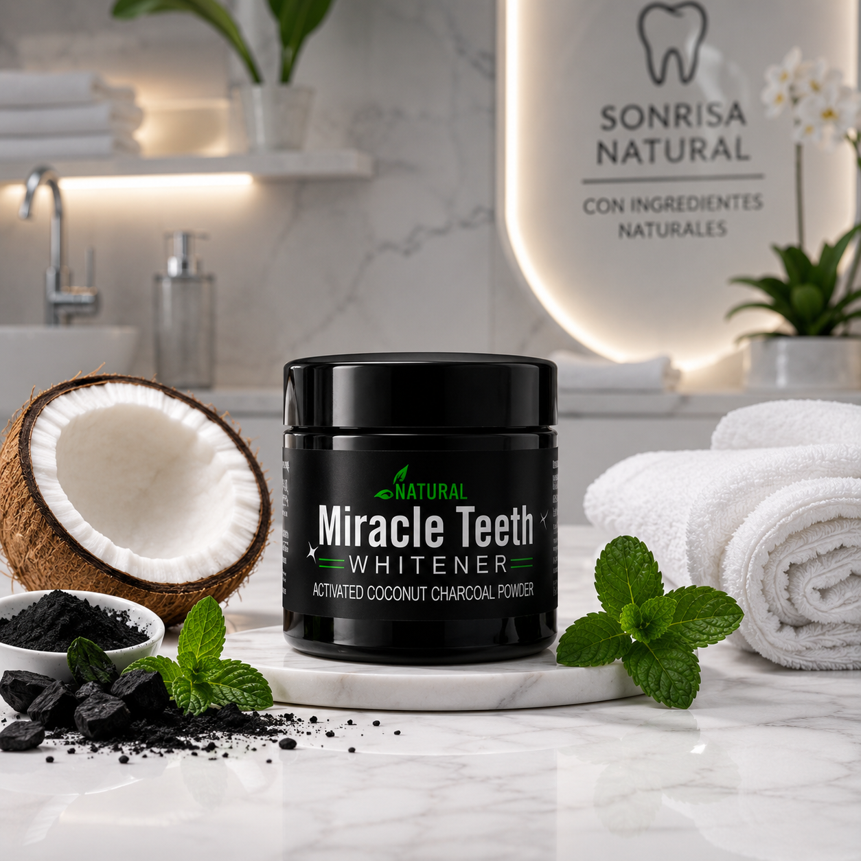 Polvo Blanqueador Dental Natural - Miracle Teeth