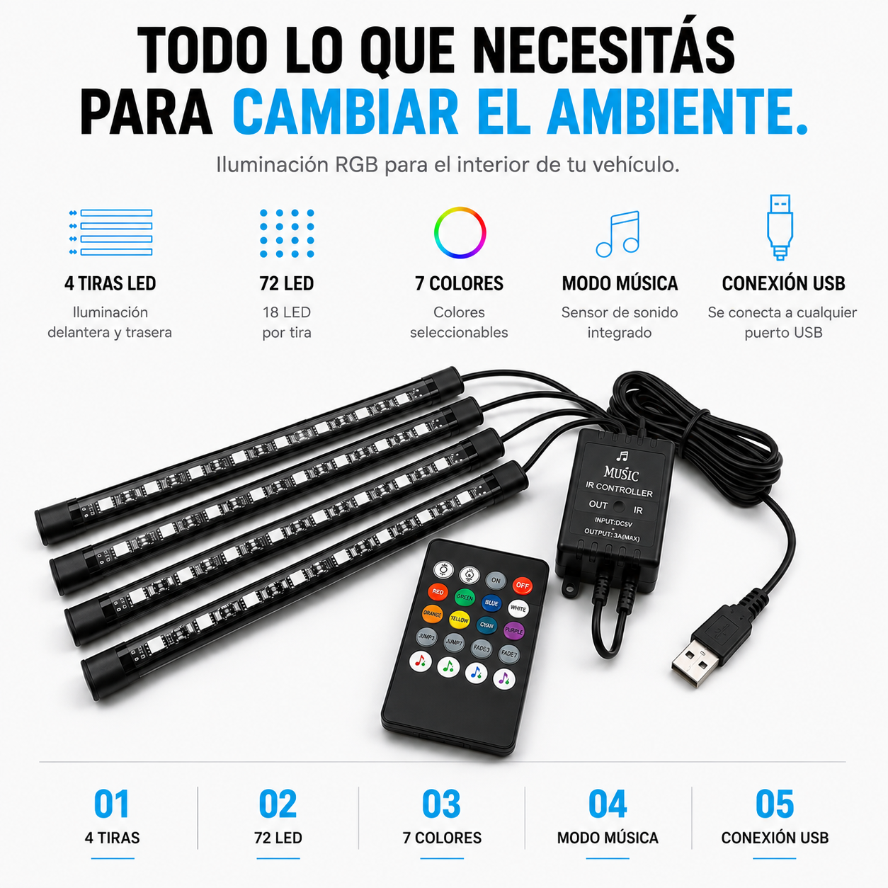 Luces LED RGB para auto - AutoGlow™