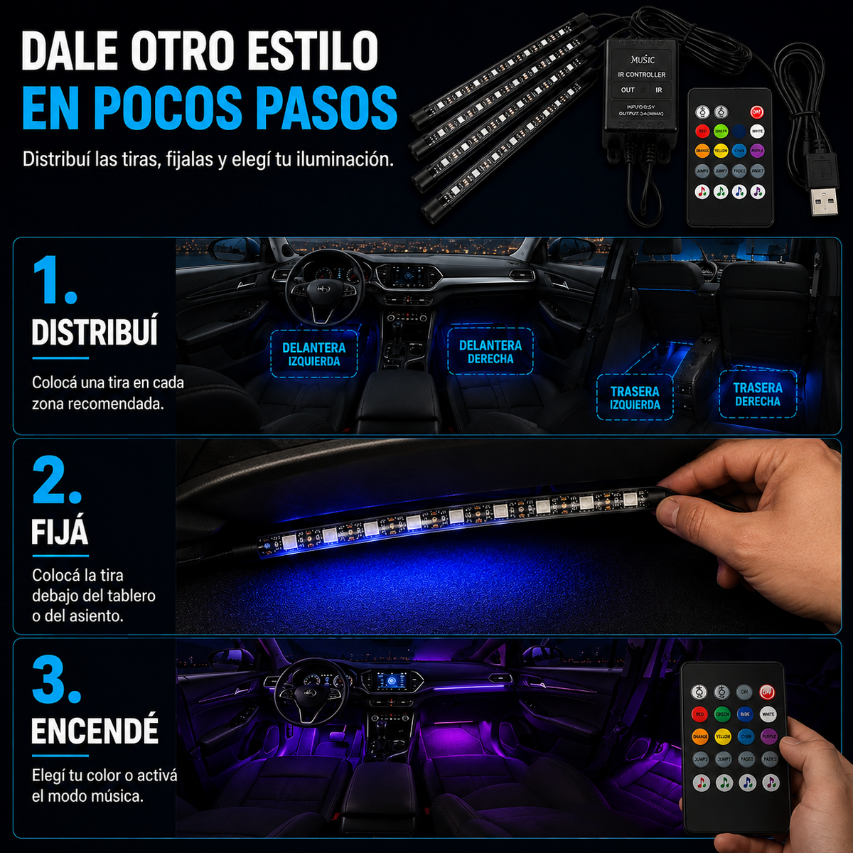 Luces LED RGB para auto - AutoGlow™
