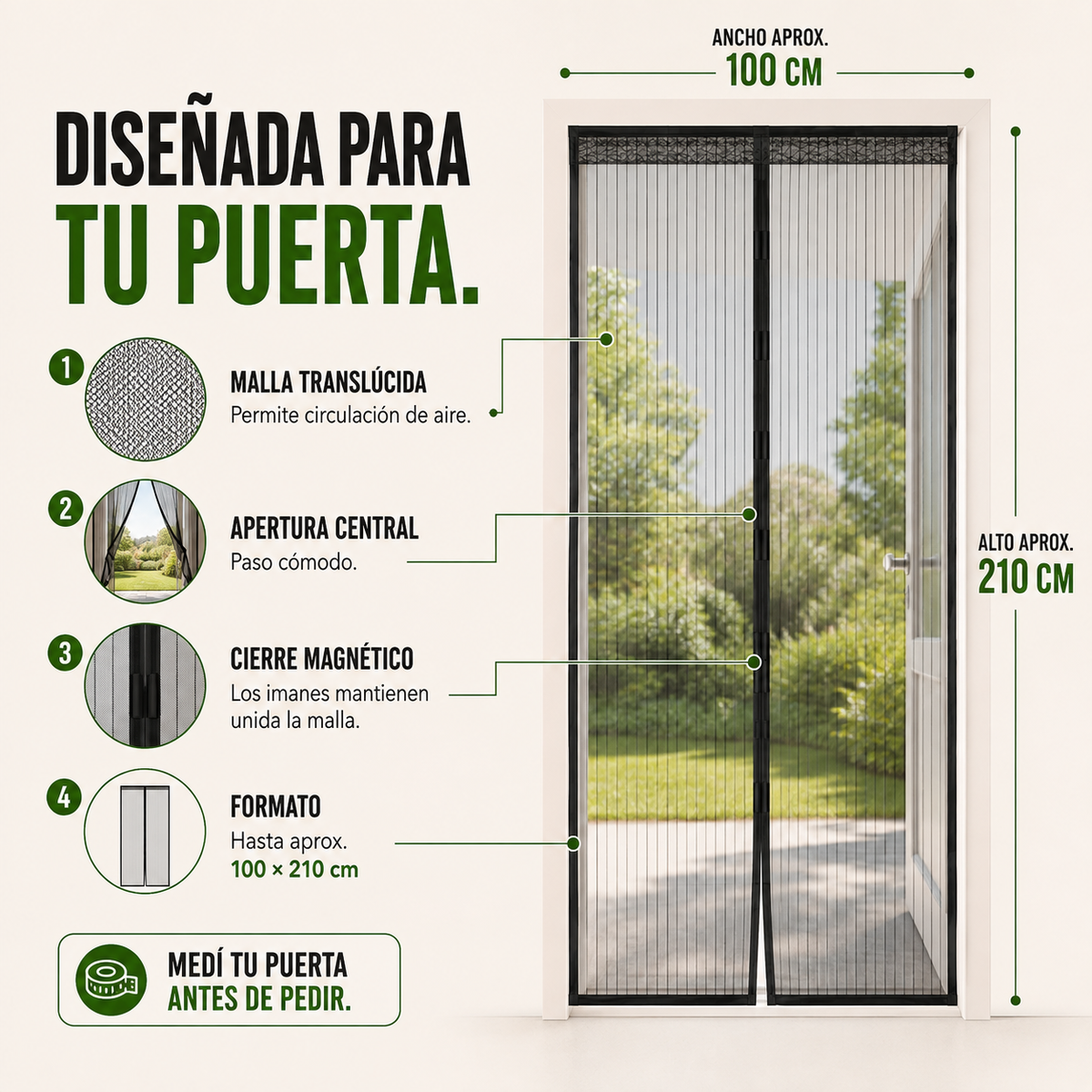 Cortina anti insectos magnetica Magic Mesh™
