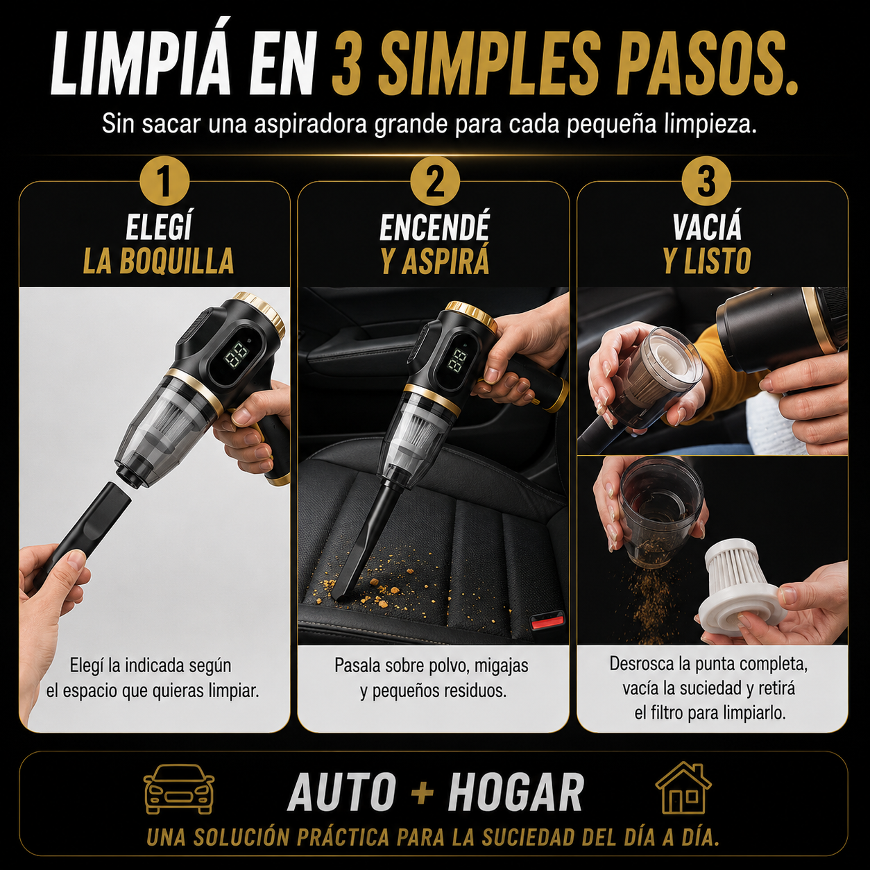 Aspiradora Portátil Turbo - Inova