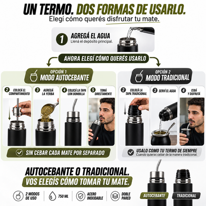 Termo Autocebante - 2 en 1