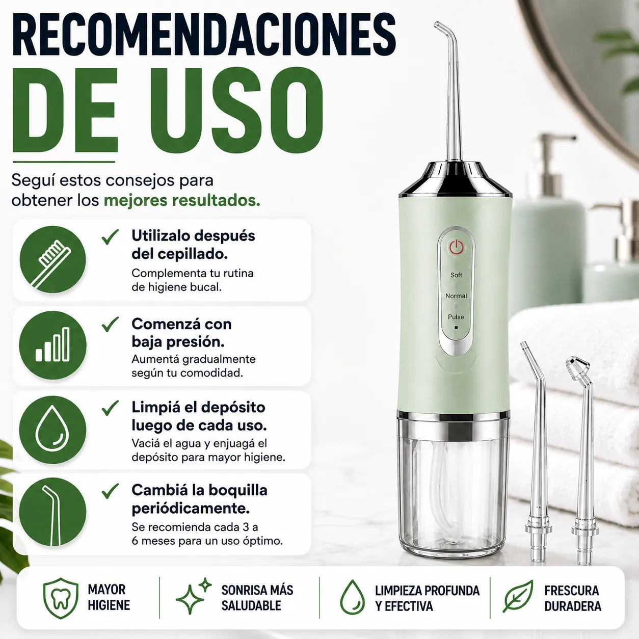 Irrigador bucal portátil