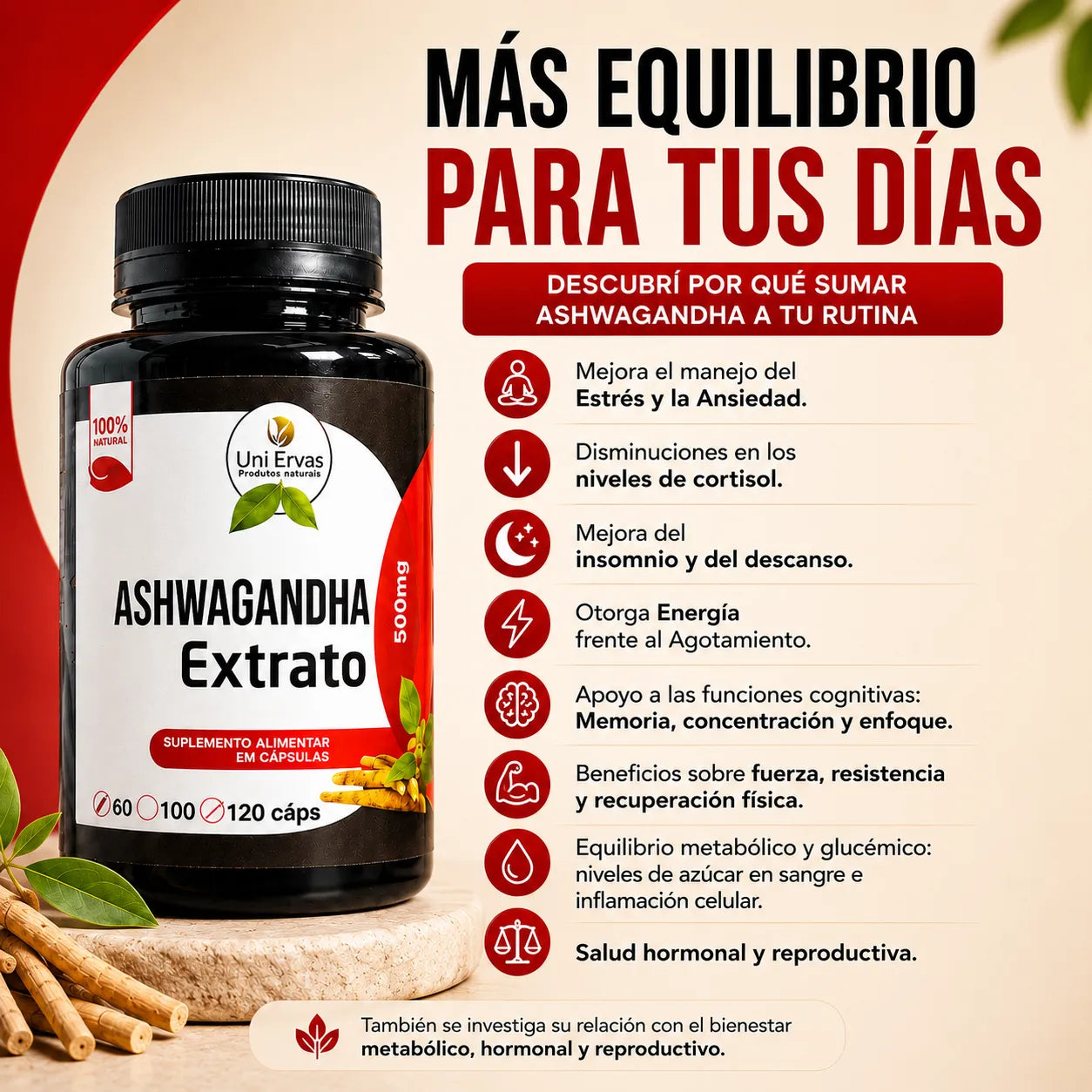 Capsulas de Ashwagandha - Uni Ervas
