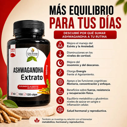 Capsulas de Ashwagandha - Uni Ervas