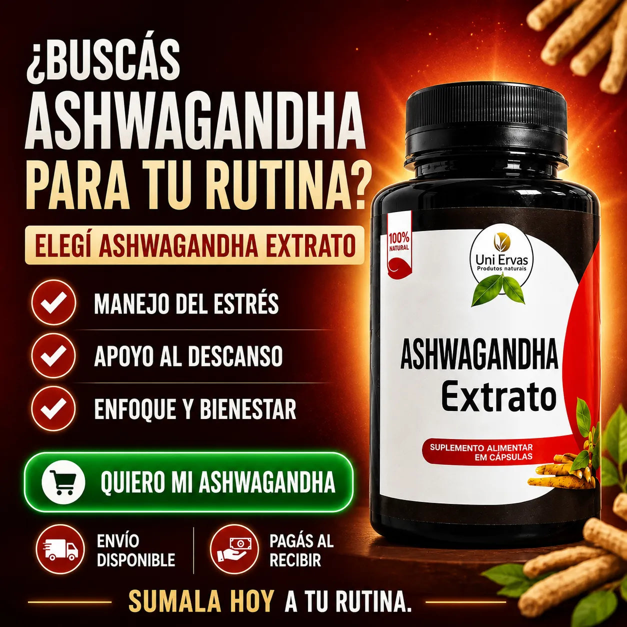 Capsulas de Ashwagandha - Uni Ervas