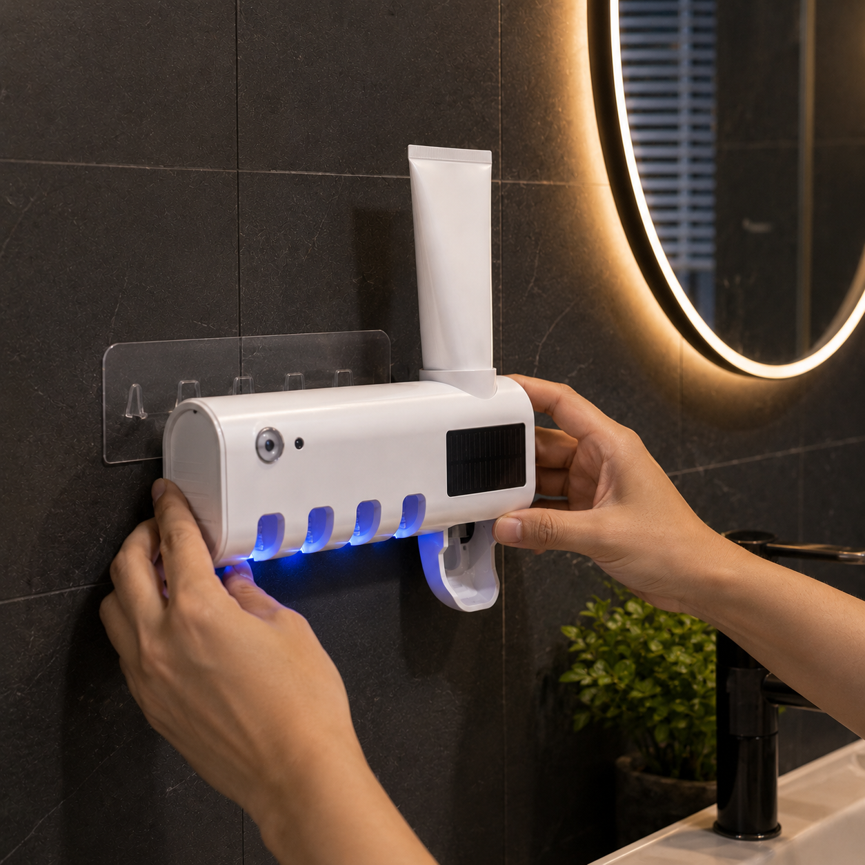 Dispensador de Pasta Dental con Esterilización UV