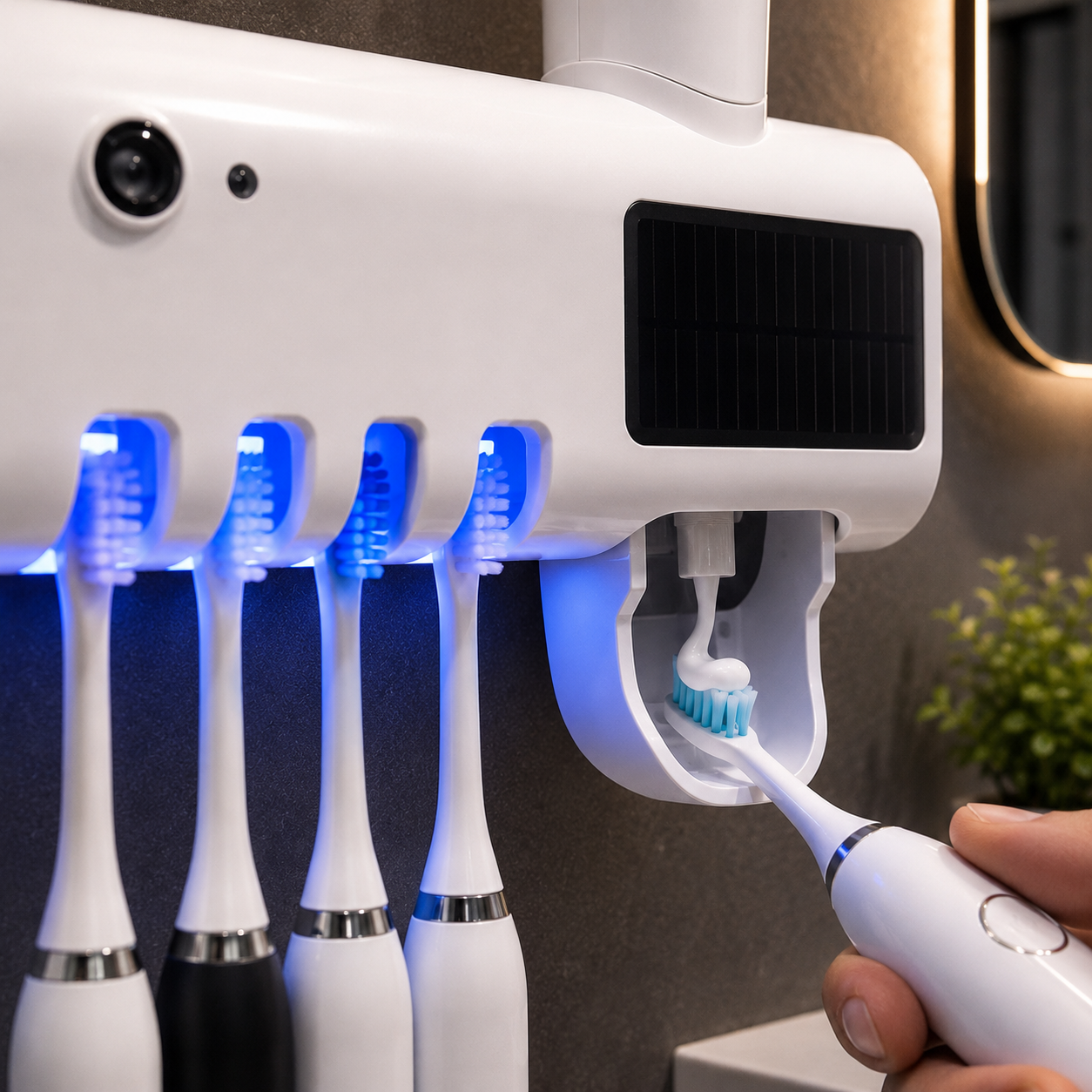 Dispensador de Pasta Dental con Esterilización UV