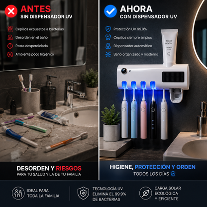 Dispensador de Pasta Dental con Esterilización UV