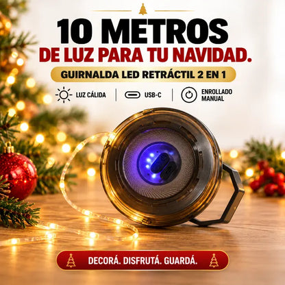 Luces LED Navidad Retráctil 2 en 1