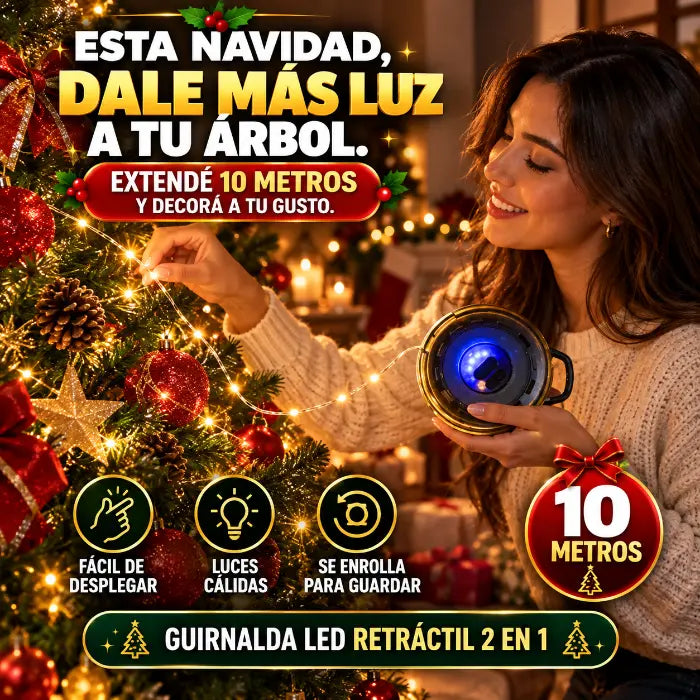 Luces LED Navidad Retráctil 2 en 1