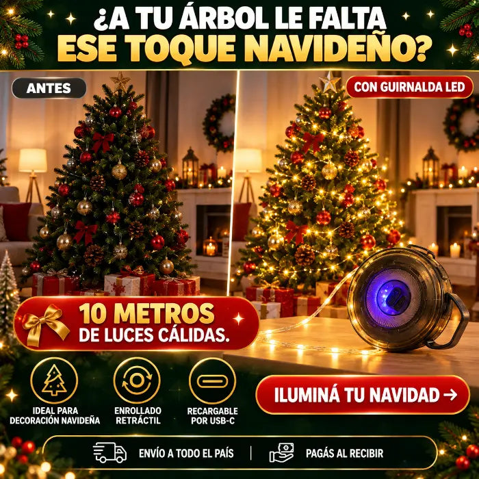 Luces LED Navidad Retráctil 2 en 1