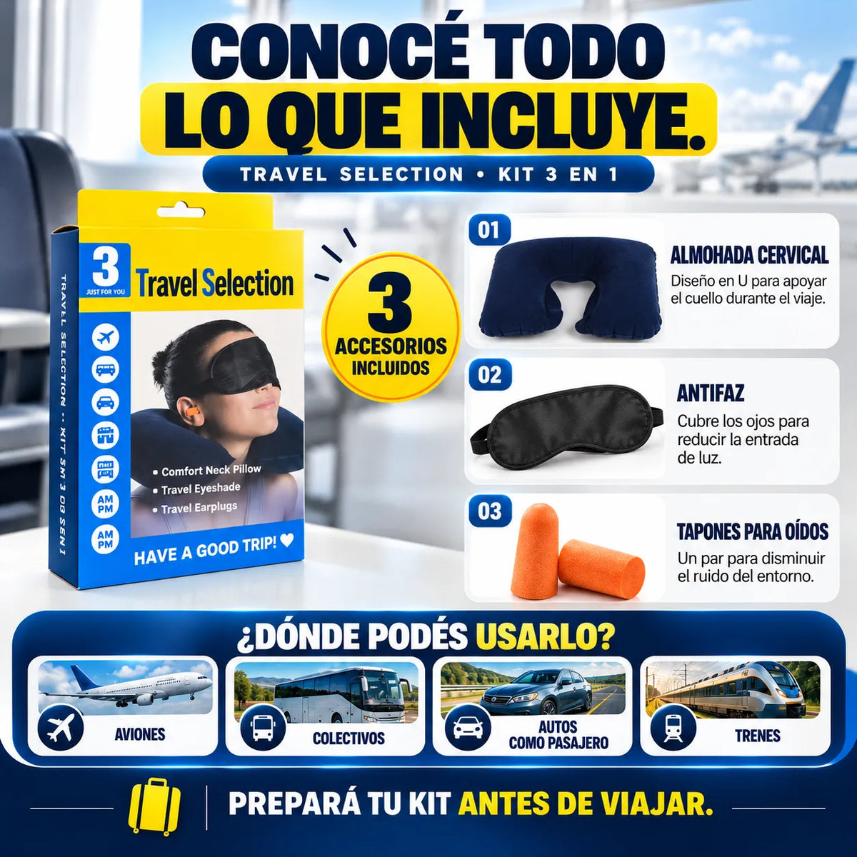 Kit para viajes - Travel Selection 3 en 1