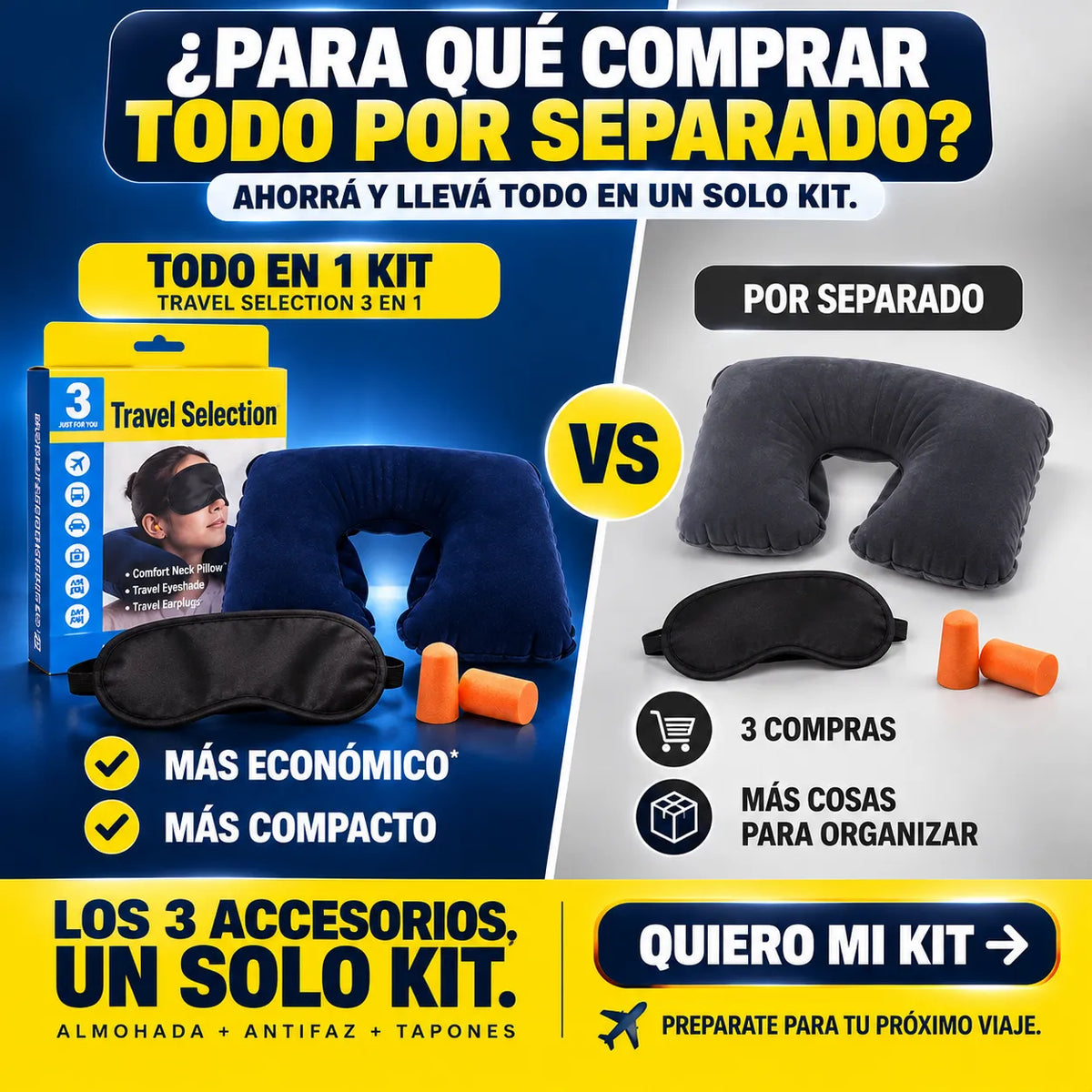 Kit para viajes - Travel Selection 3 en 1