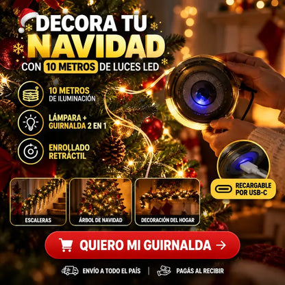 Luces LED Navidad Retráctil 2 en 1