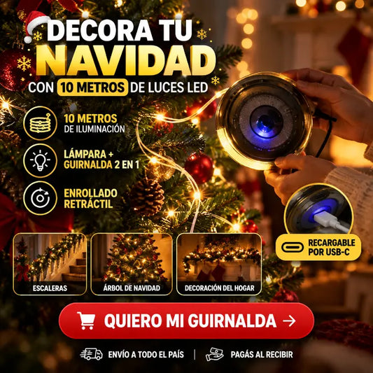 Luces LED Navidad Retráctil 2 en 1