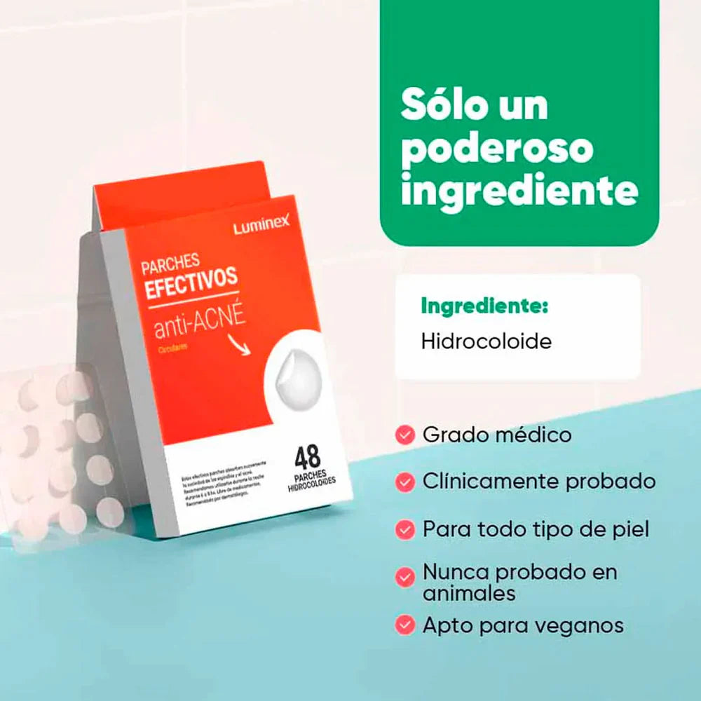 Pack de 48 Parches Anti-Acne Circulares 2X1 | Luminex